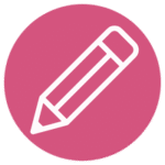 Pencil icon representing content creation and marketing.