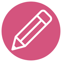 Pencil icon representing content creation and marketing.