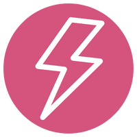 Lightning bolt icon representing a fast-action VIP day service.